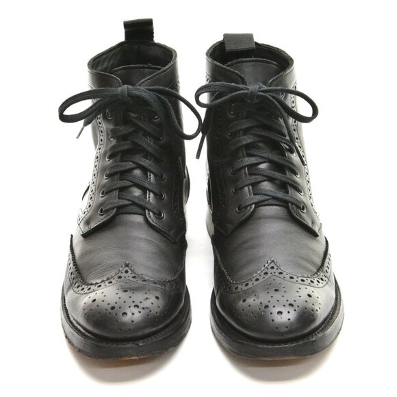 Men Thursday Black Wingtip Brogue Hand Made Boota 9 M - Picture 3 of 7